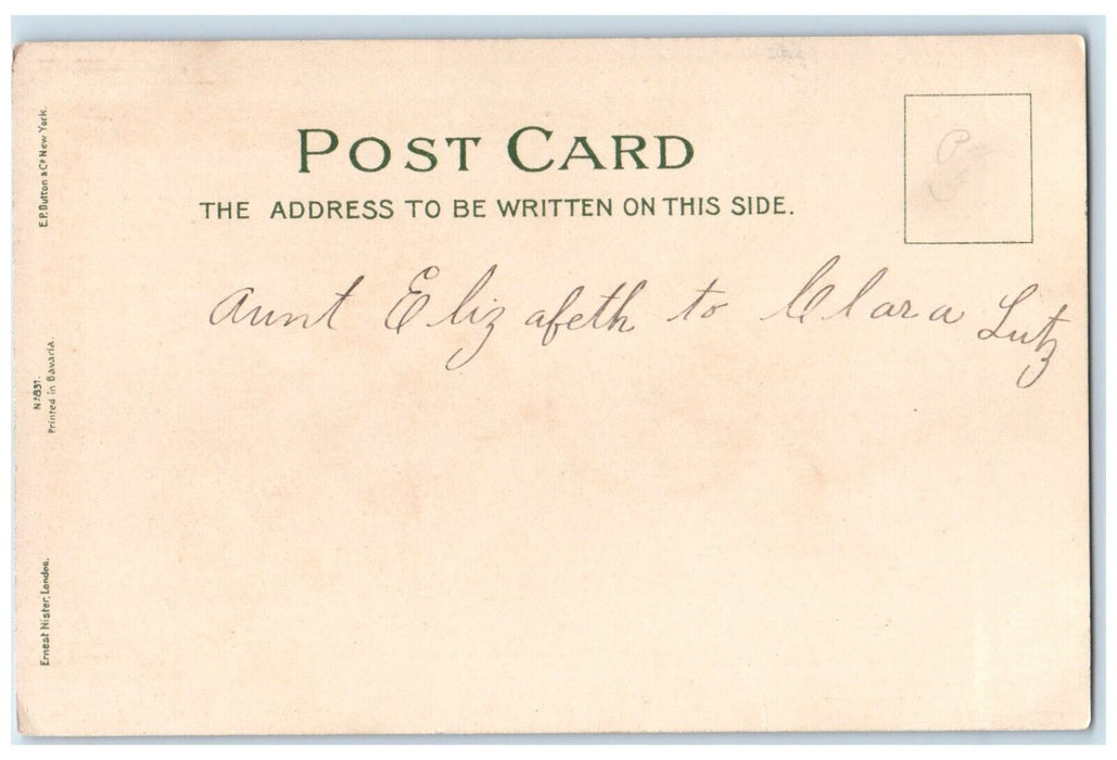 c1905 Easter Holy Cross Pink White Flowers Posted Antique Postcard