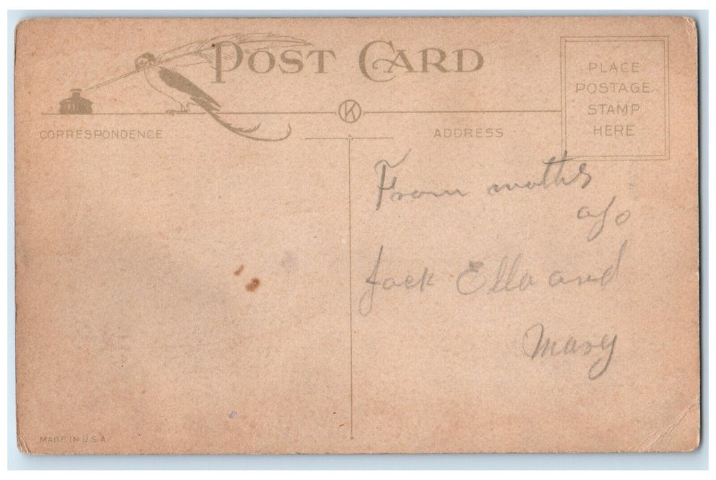 c1910's Happy Easter Message Holy Cross Lily Flower Posted Antique Postcard