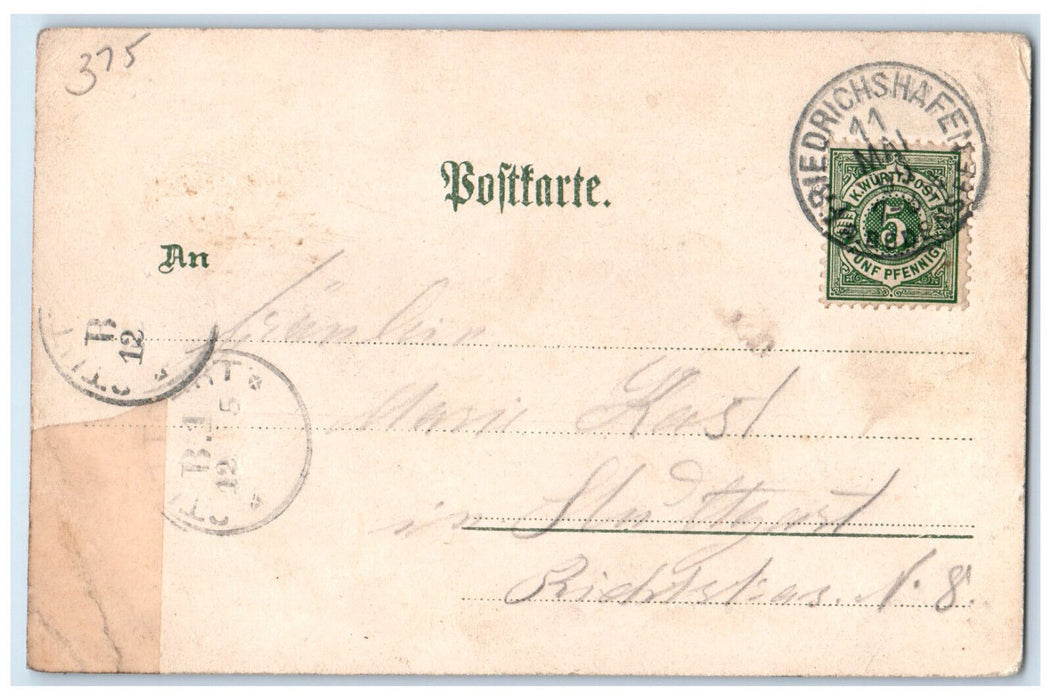 1899 Hafeneinfahrt Greetings From Friedrichshafen Germany Multiview Postcard