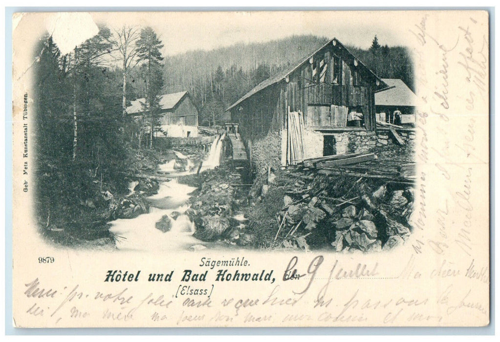 1899 Sawmill Hotel And Bad Le Hohwald France Posted Antique Postcard