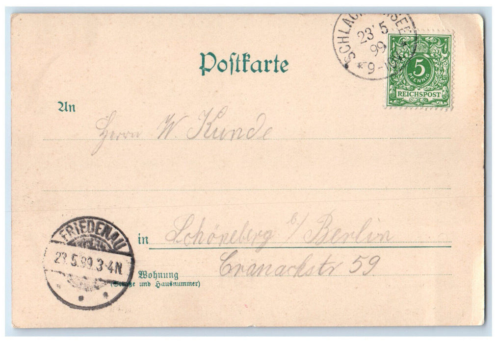 1899 Greetings from the Neuen Fischerhutte Kleines Wiesental Germany Postcard