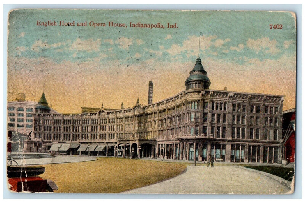 1915 English Hotel And Opera House Indianapolis Indiana IN Antique Postcard