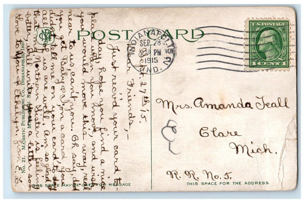 1915 English Hotel And Opera House Indianapolis Indiana IN Antique Postcard