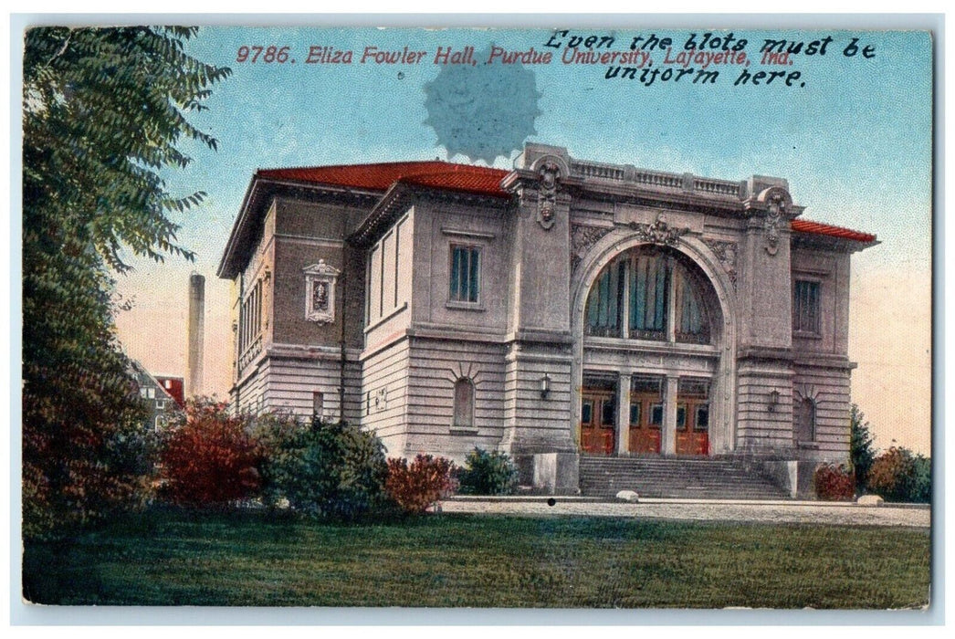Eliza Fowler Hall Purdue University Purdue University La Fayette IN Postcard