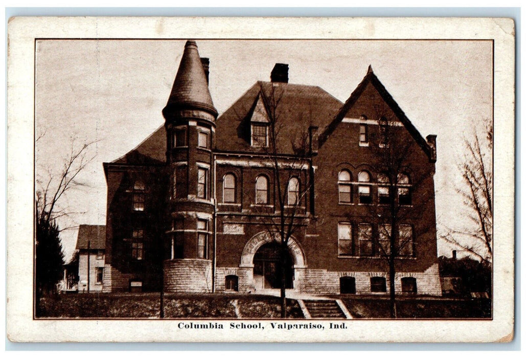 c1910's Columbia School Building Valparaiso Indiana IN Unposted Antique Postcard