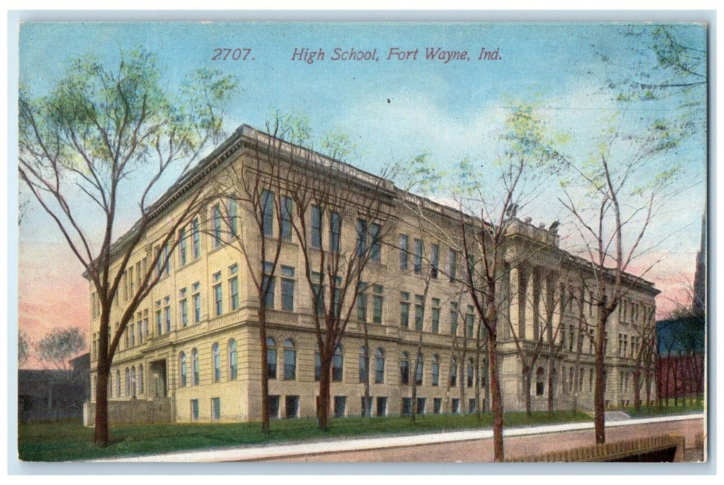 c1910's High School Building Fort Wayne Indiana IN Unposted Antique Postcard