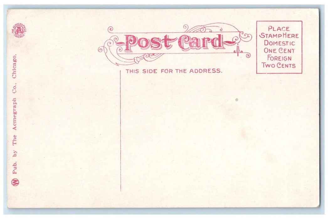 Wayne Street Methodist Church Street View Fort Wayne Indiana IN Antique Postcard