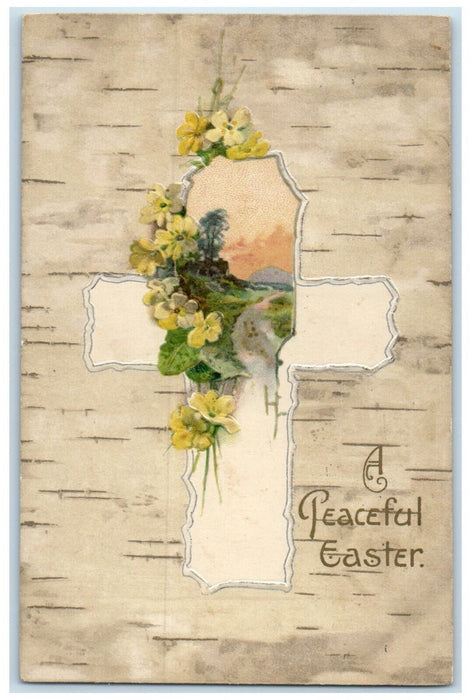 1908 Easter Holy Cross Flowers Embossed Nash Chicago Illinois IL Postcard