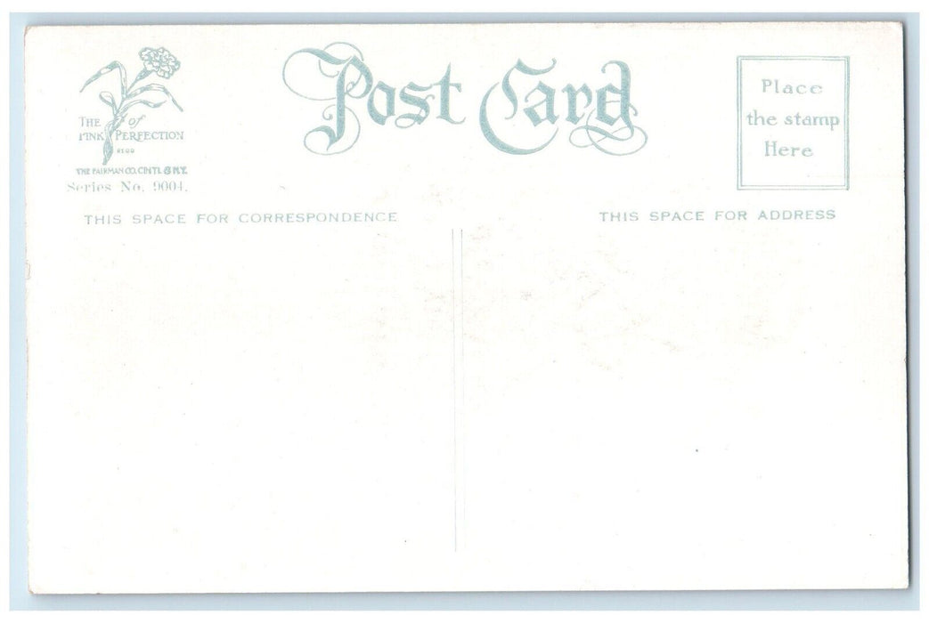 c1910's Valentine Cute Little Girl Bite Finger Braided Hair Antique Postcard