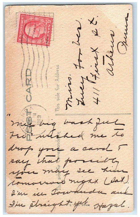 Valentine Children My Heart In In The Right Place Anthropomorphic Moon Postcard