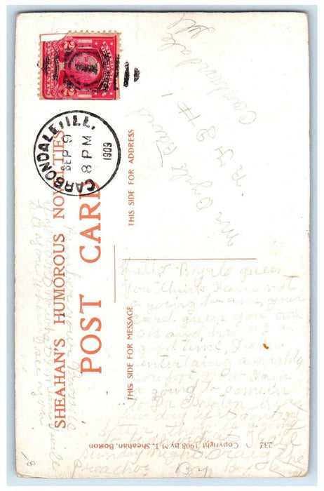 1909 Mother And Father Brother Comes In At The Door Angel Carbondale IL Postcard
