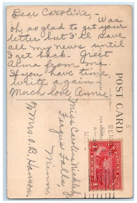 c1910's Children Sweetheart Hesitate Bemidji Minnesota MN Antique Postcard