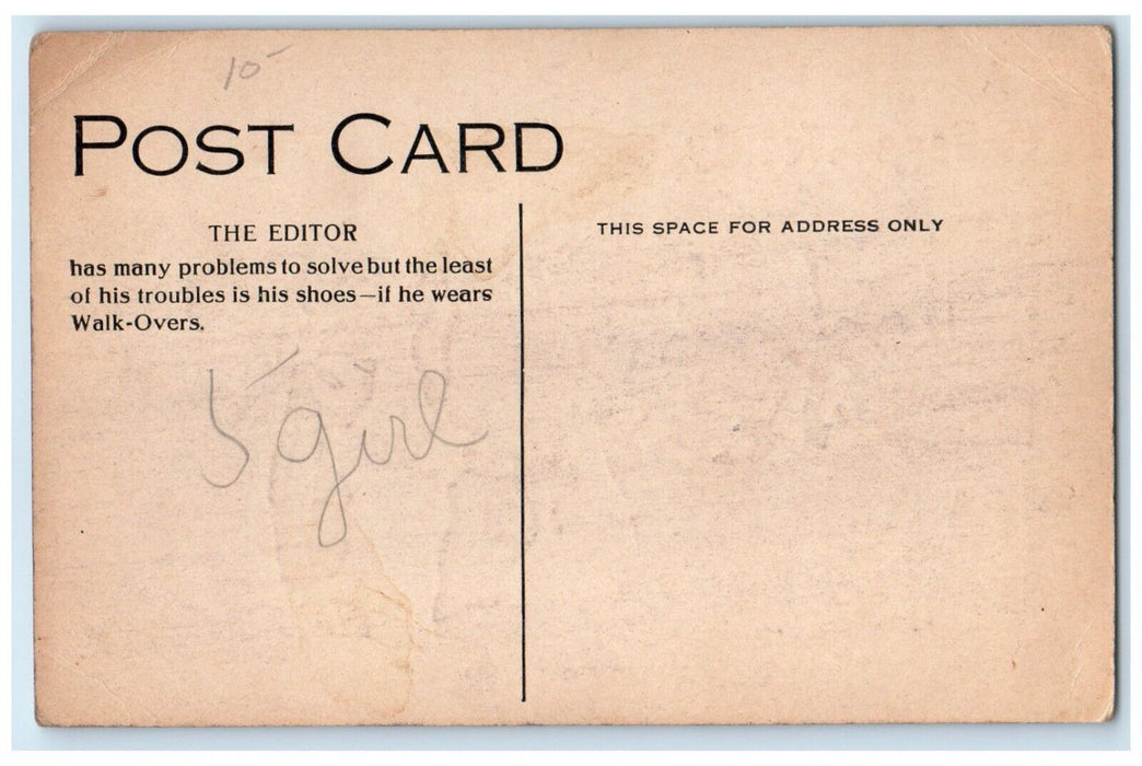 c1910's The College Weekly The Editor Problem Solving Joke Book Antique Postcard