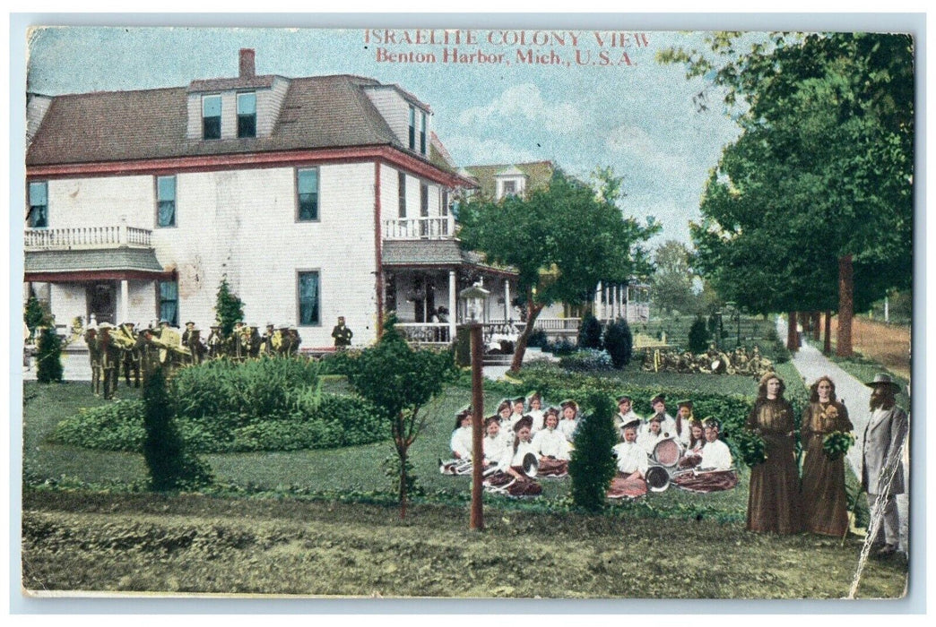 c1910 Israelite Colony View Exterior Houses Benton Harbor Michigan MI Postcard