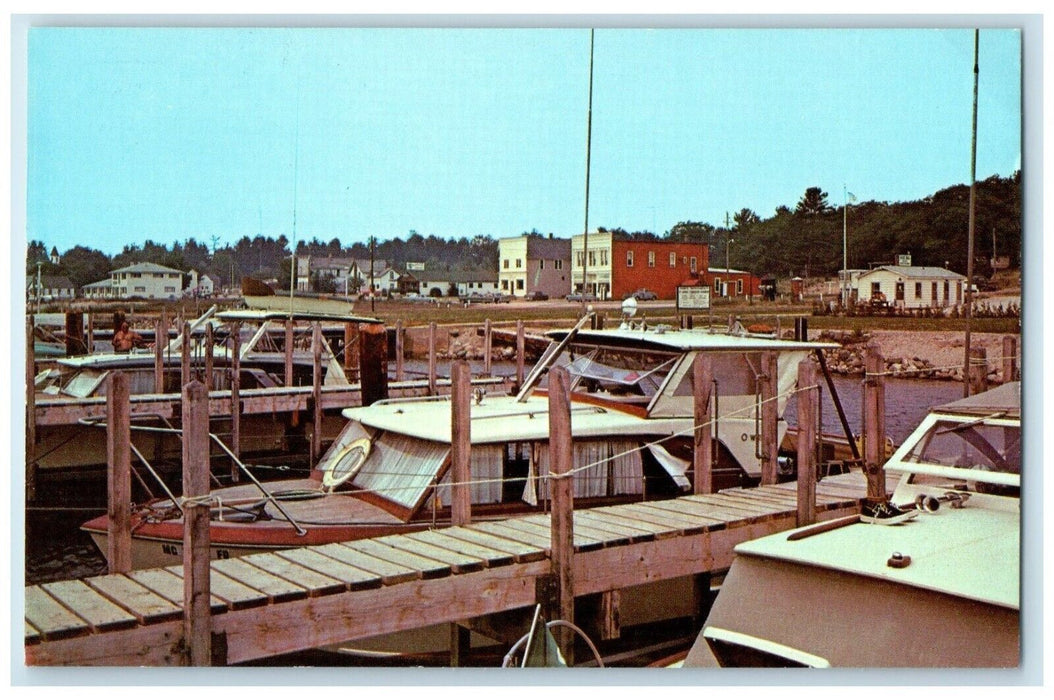 c1960 Municipal Marina Business District St. James Beaver Island Mich Postcard