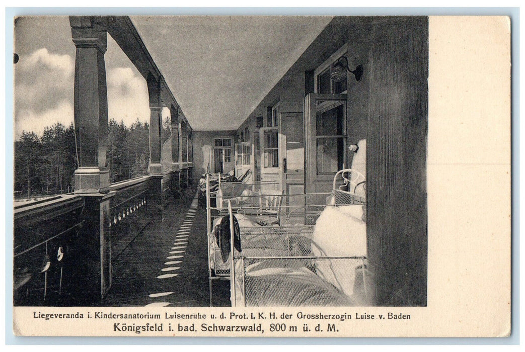 c1940's Veranda Children's Sanatorium Königsfeld im Schwarzwald Germany Postcard