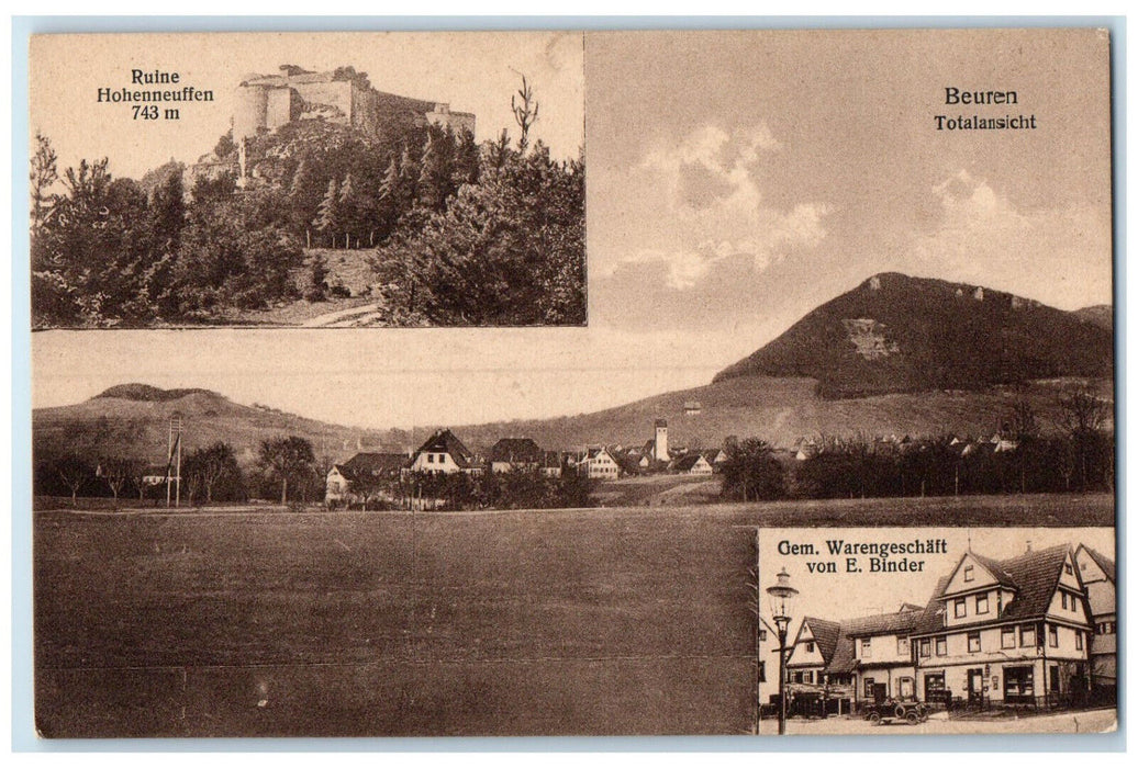 c1910 Hohenneuffen Ruins Goods Store By E. Bider Neuffen Germany Postcard