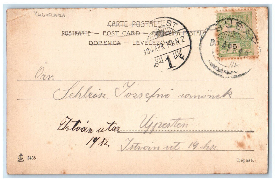1904 Boating Scene Via Del Molo Fiume Yugoslavia Antique Posted Postcard