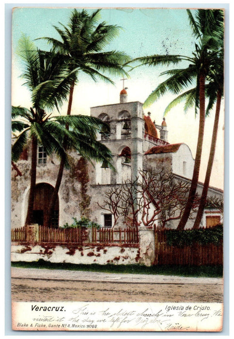 1906 Front View Iglesia De Cristo Heroica Veracruz Mexico Antique Postcard