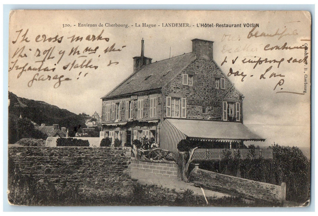 c1910 Neighbor Around Cherbourg Hotel Restaurant The Hague France Postcard