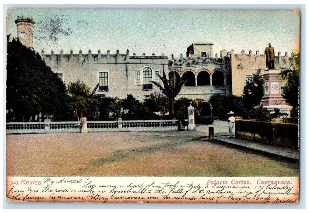 1906 Monument Entrance to Cortez Palace Cuernavaca Mexico Antique Postcard