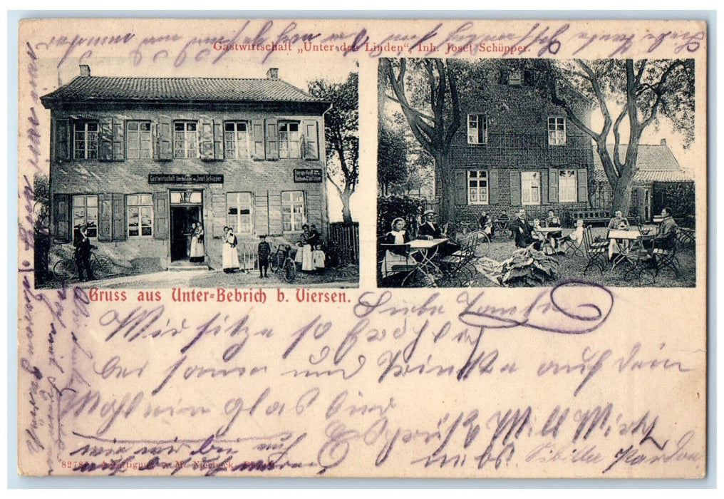 c1905 Gaswirtschaft Greetings from Unter-Bebrich b. Uiersen Antique Postcard