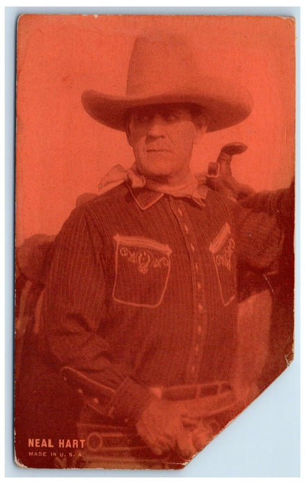 c1950's Neal Hart Cowboy Big Hat Western Movie Exhibit Arcade Card