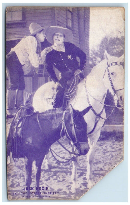 c1950s Jack Hoxie Cowboy In The Border Sheriff Western Movie Exhibit Arcade Card