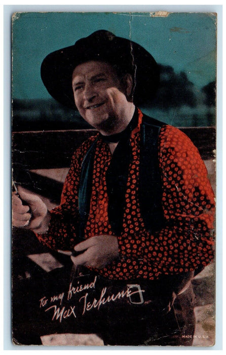 c1950's Max Terhune Cowboy Western Movie Actor Exhibit Arcade Card