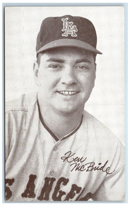 c1950s Ken McBride Baseball Player Sports Los Angeles Angels Exhibit Arcade Card