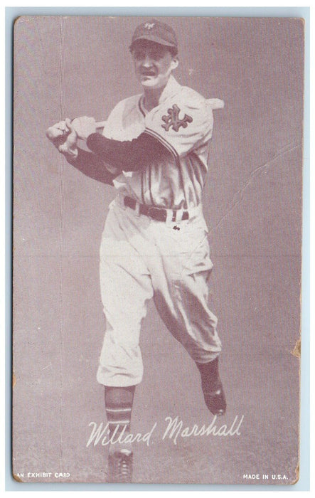 c1950's Willard Marshall Baseball Player Sports Exhibit Arcade Card