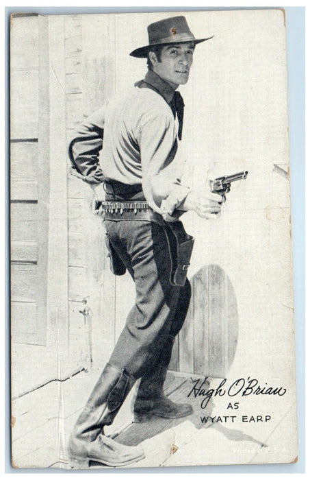 Hugh O Brian As Wyatt Earp American Actor Cowboy Studio Exhibit Arcade Card