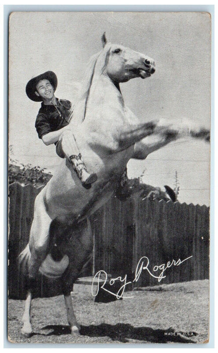 c1950's Roy Rogers American Singer Actor Horse Cowboy Exhibit Arcade Card