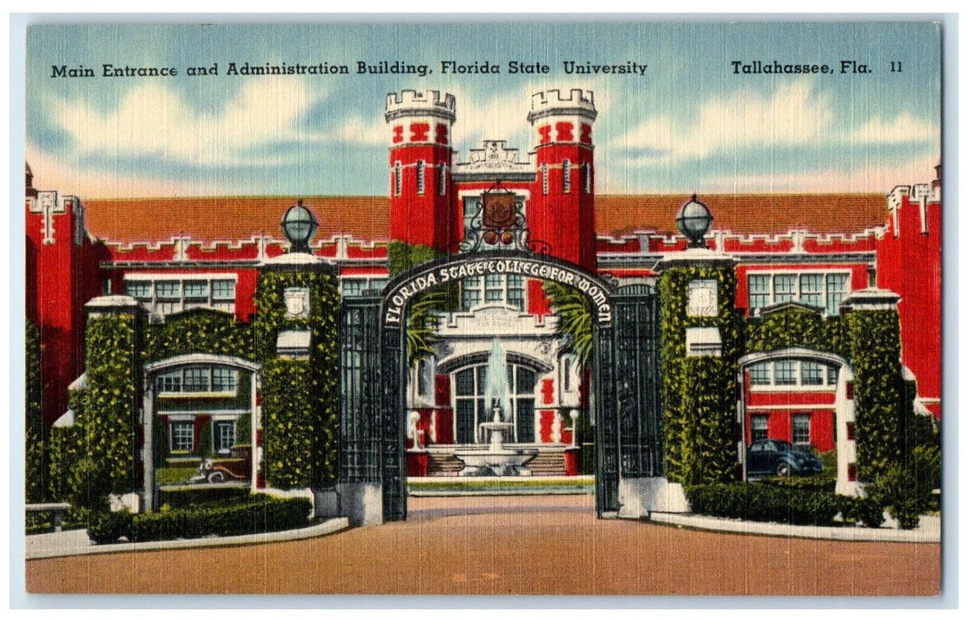 Main Entrance Admin Building Florida State University Tallahassee FL Postcard