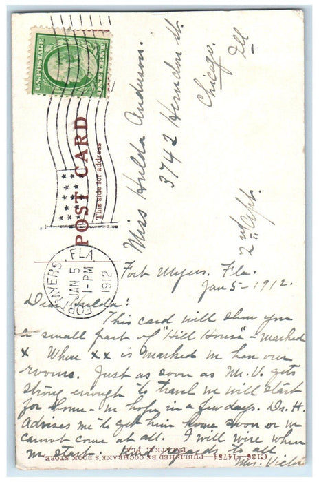 1912 The Hendry Corner First Street Ft. Myers Florida FL Antique Postcard