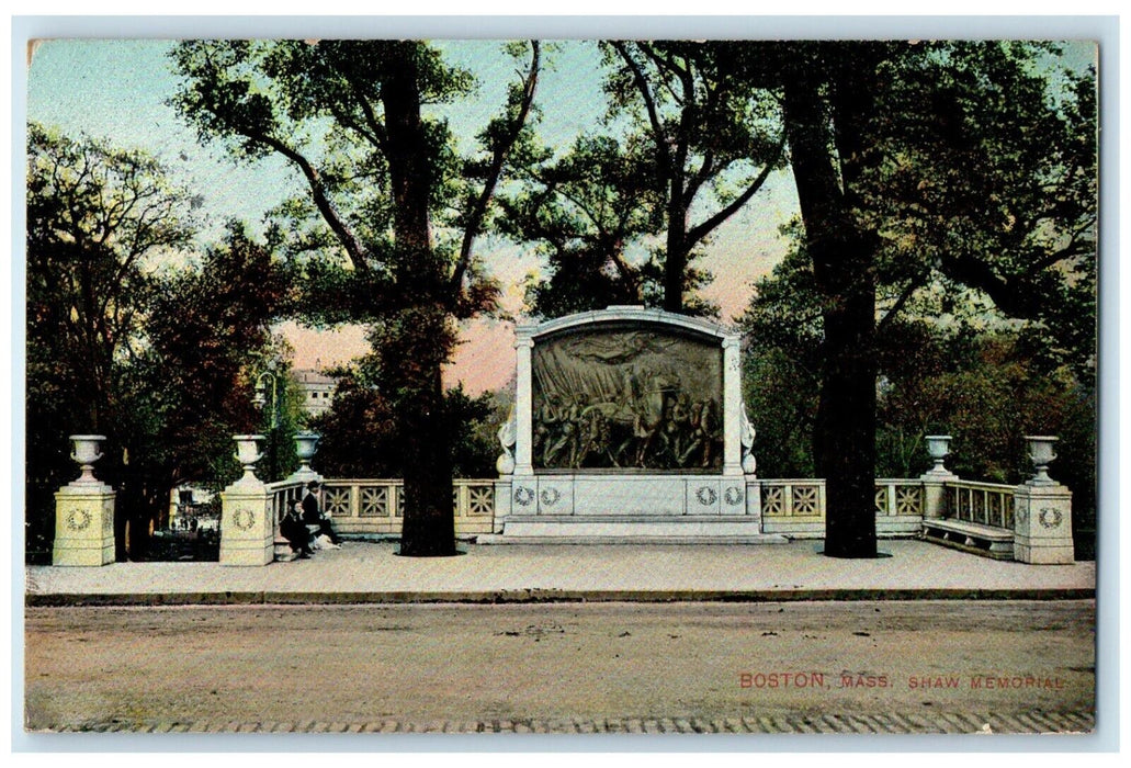 1908 Shaw Memorial Street Scene Boston Massachusetts MA Posted Antique Postcard