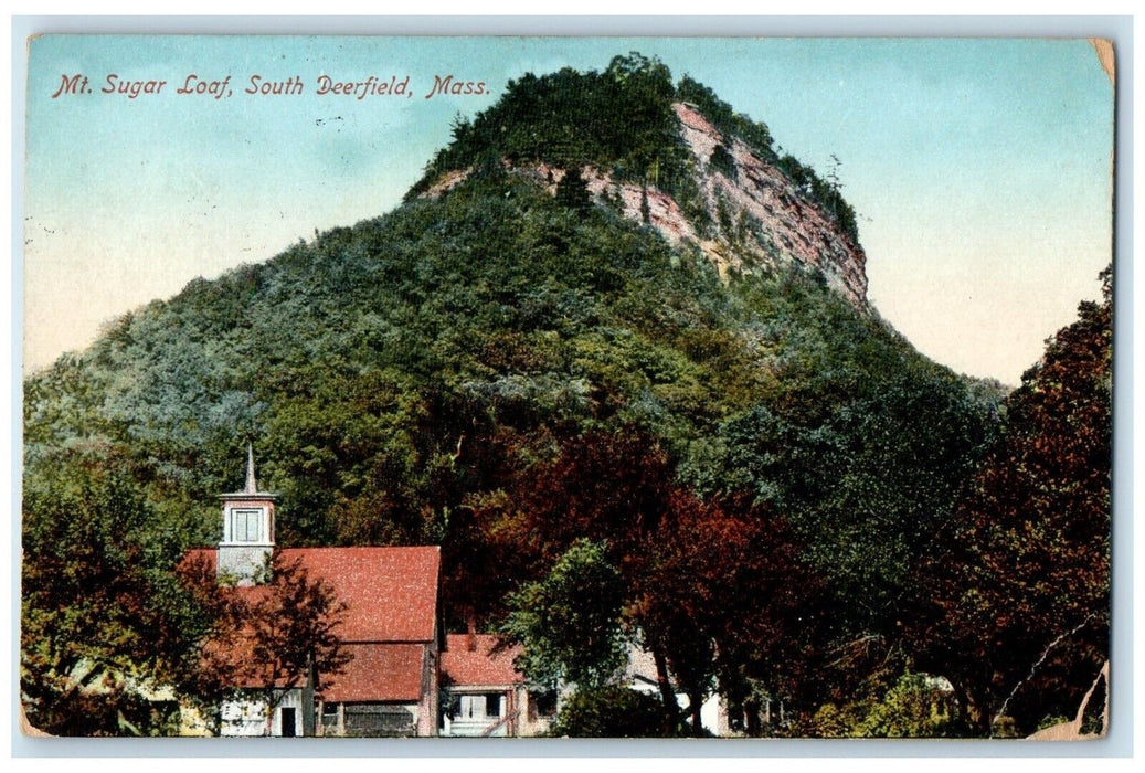 1912 View Of Mt. Sugar Loaf South Deerfield Massachusetts MA Antique Postcard