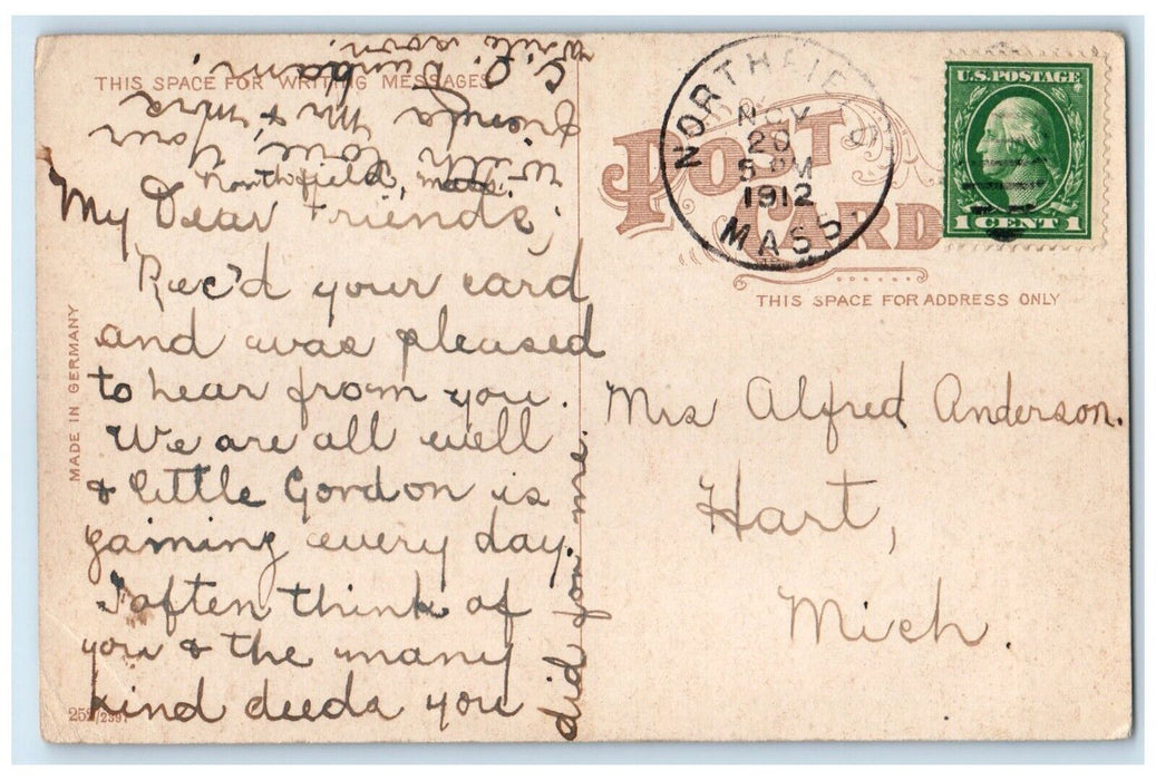 1912 View Of Mt. Sugar Loaf South Deerfield Massachusetts MA Antique Postcard