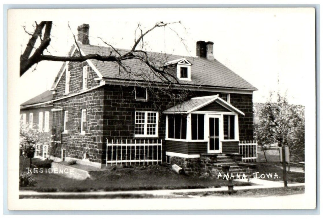c1950's Residence Home View Amana Iowa IA RPPC Photo Unposted Postcard