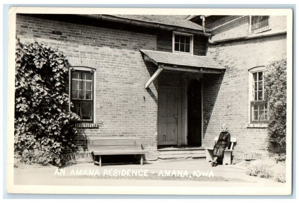 c1950's Residence Old Woman View Amana Iowa IA RPPC Photo Unposted Postcard