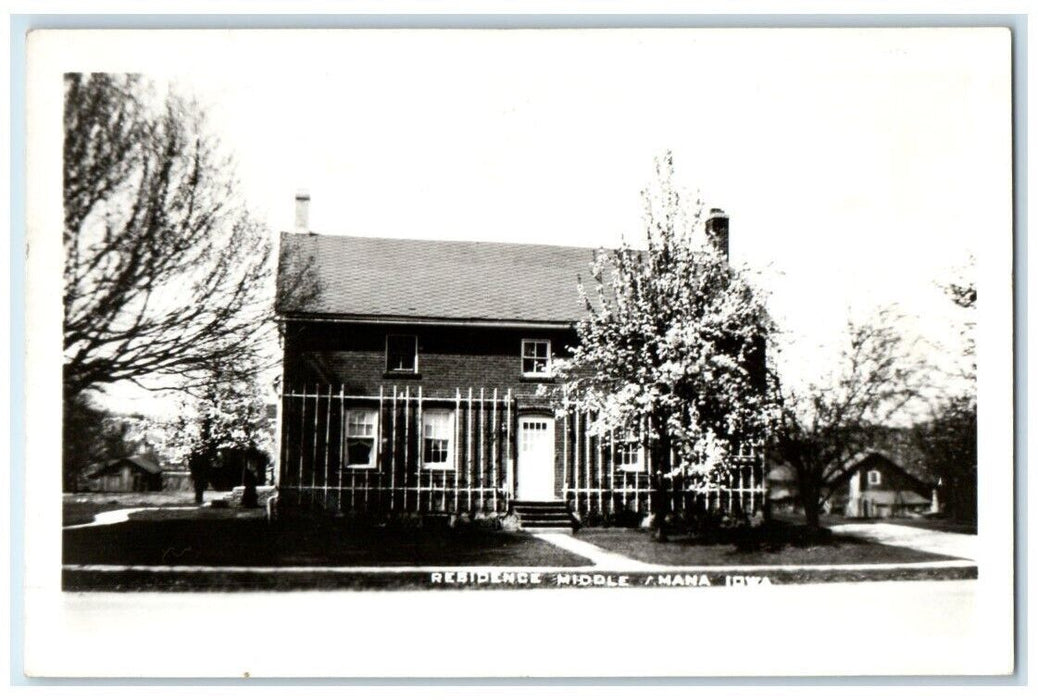 c1950's Residence Home View Middle Amana Iowa IA RPPC Photo Unposted Postcard