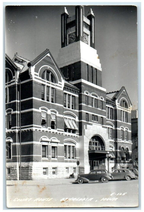1948 Court House Exterior View Oskaloosa Iowa IA RPPC Photo Posted Postcard