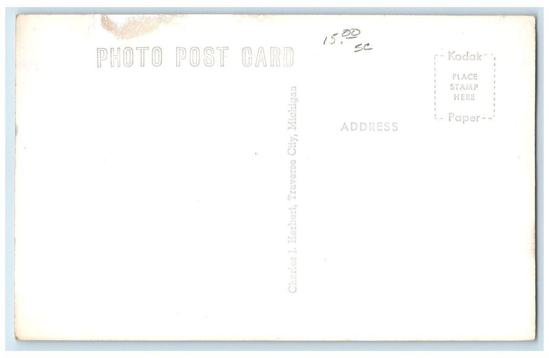 c1950's Swift's Ice Cream Shop Business View Ludington MI RPPC Photo Postcard