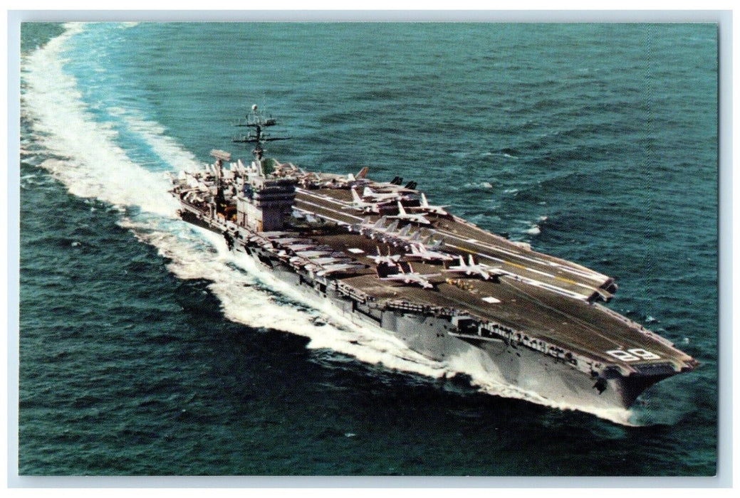USS Nimitz CVN-68 Largest Warship Nuclear Powered Aircraft Carrier Postcard