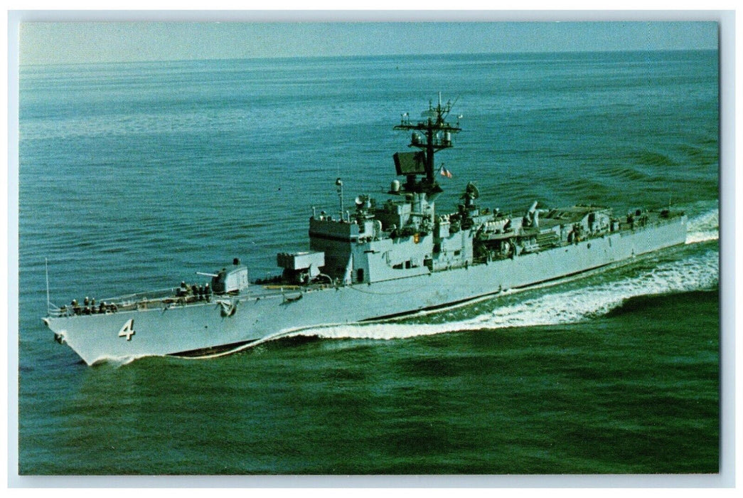 c1950's USS Talbot Guided Missile Escort Navy Ship Bath Maine ME Postcard
