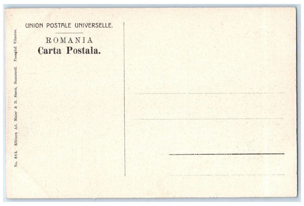 c1910 Palace of the University of Bucharest Romania Unposted Antique Postcard