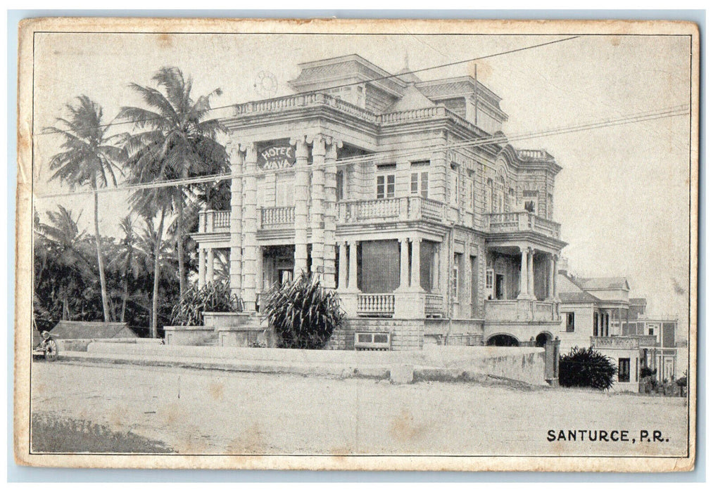 c1910 Building of Hotel Nava Santurce San Juan Puerto Rico Antique Postcard