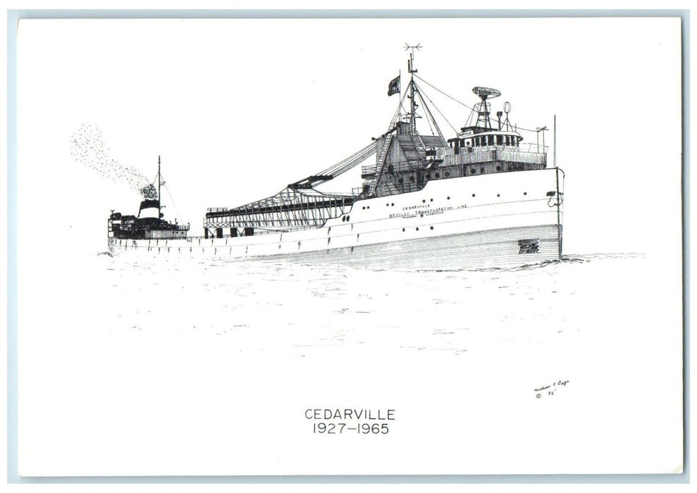 Cedarville Bradley Transportation Line Creative County William Dezur MI Postcard