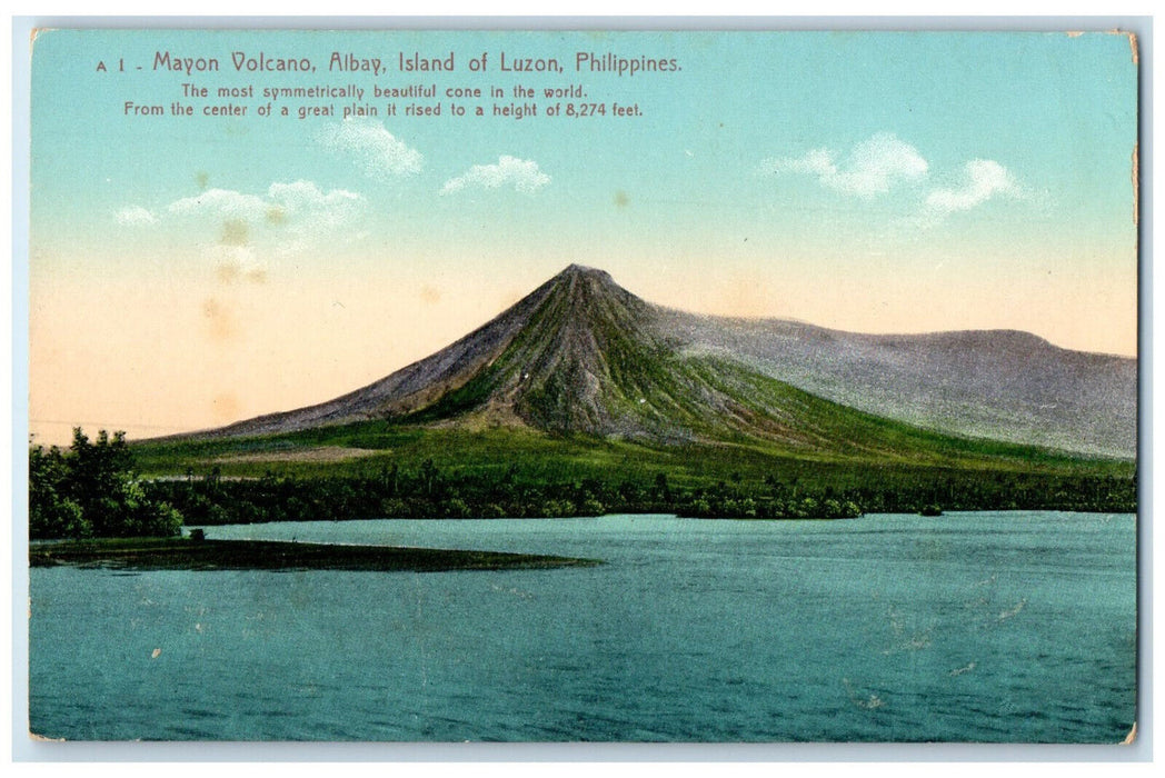c1910 Mayon Volcano Albay Island of Luzon Philippines Unposted Postcard