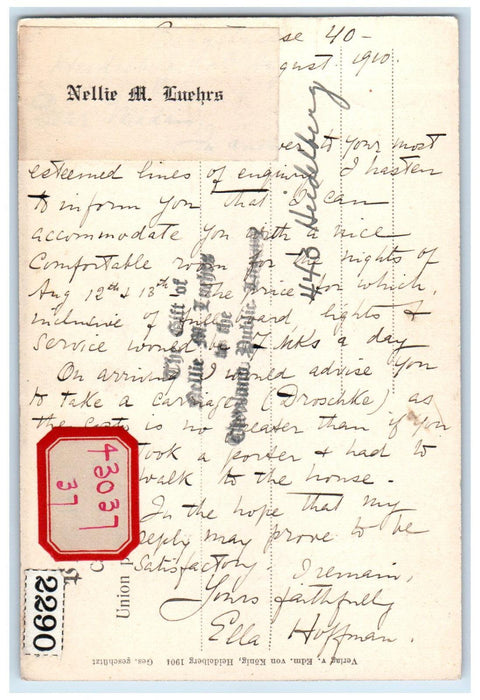 c1905 The New Home Of The Pension International & Anglaise Germany Postcard
